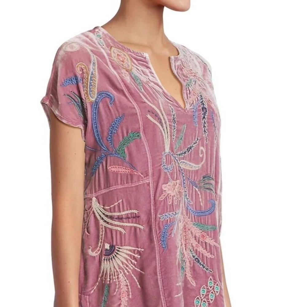 Johnny Was Pink Embroidered Boho Top - Women’s Medium - NWOT - Floral Festival - Picture 6 of 9